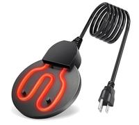 cazanu Scaldabagno per pollo per bagno invernale per uccelli con controllo termostatico, in alluminio completamente coperto, per uso invernale, efficiente riscaldatore sommergibile per bestiame