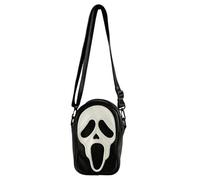 CazDopaM Bella borsa con fantasma, borsa da donna in poliuretano con motivo urlo e fantasma, nero