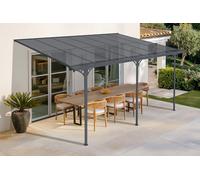 Cazeboo Carport/Pergola Addossata 13,5m² KLEO 4,5x3m Alluminio Grigio