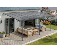 Cazeboo Carport/Pergola Addossata 15m² KLEO 5x3m Alluminio Grigio