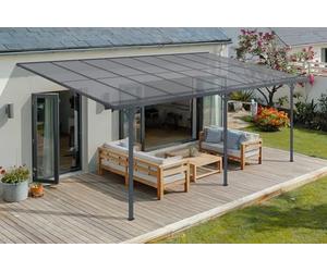 Cazeboo Carport/Pergola Addossata 15m² KLEO 5x3m Alluminio Grigio