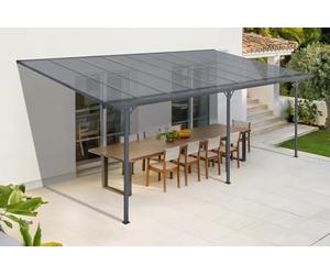 Cazeboo Carport/Pergola Addossata 16,5m² KLEO 5,5x3m Alluminio Grigio