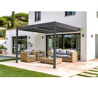 Cazeboo Pergola bioclimatica addossata PIANA 3x3m in alluminio grigio