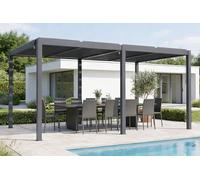 Cazeboo Pergola bioclimatica autoportante AGOSTA 5x3, altezza 250cm - Alluminio grigio