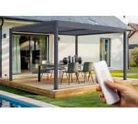 Cazeboo Pergola bioclimatica motorizzata SANTA 4x3m in alluminio grigio