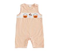 Caziffer Costume Halloween Bambino Bambino Tuta Bambino Senza Maniche Girocollo Costume Halloween Zucca Ricamato per Ragazzi 0-24 Mesi (Arancione A, 3-6 Mesi)