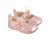 Caziffer Scarpine Neonata Principessa Scarpe Brillare Superficie Dot Stampa Mesh Bowknot Appartamenti Antiscivolo Nozze Pantofole Adorabile Bambina Scarpette (Rosa, 12-18 Months)