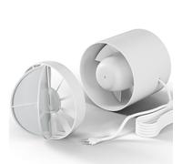 Cazooo Ventilatore tubolare da 100 mm con flusso d'aria elevato, silenzioso e durevole, per una migliore qualità dell'aria, ideale per growboxing, ufficio, animali domestici e cucina con cavo da 1,5 m