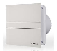 Cazooo Ventola aspirante per bagno, 100 mm, in vetro beige, silenziosa, con patta di riflusso, aspiratore da parete per doccia, cucina, WC, soffitta, 115 m³/h, 10 W, 31 dB, impermeabile IPX2