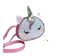 Cazqgoy 1 borsa a tracolla con unicorno, con glitter, mini borsa a mano con catena, ideale per feste e uso quotidiano, Colore: rosa., 18 X 16 X 8 CM