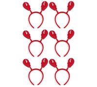 Cazqgoy 6 pezzi Red Crab Plush Hair Bands Costume Funny Animal Headband Large Crab Tongs Headband Hats Party Dress Up Supplies