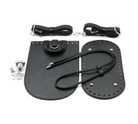 Cazqgoy Borse fai da te che fanno accessori, PU pelle lavoro a maglia borse all'uncinetto fondo, borse in pelle fatte a mano basi zaino all'uncinetto materiale, Nero , 26*14cm