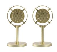 Cazqgoy Classico microfono falso modello, microfono vintage per decorazione della casa, decorazione della scrivania, oggetti di scena in stile retrò (oro, 1)