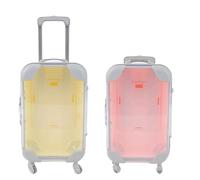 Cazqgoy Pack of 2 Organiser for False Eyelashes, Mini Suitcase, Eyelash Storage Organizer, Eyelash Holder, Empty Eyelash Boxes, colore, 9.5 x 17 x 5 cm, Doll Case