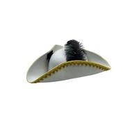 Cazqgoy Three Horn Pirate Hat for Men and Women,Pirate Party Cap Cosplay,Halloween Costume Accessories (White)