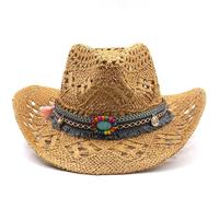 Cazqgoy Western Cowboy and Cowgirl Straw Hat - Bohemian Panama Summer Sun Hat for Men and Women