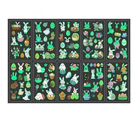 CAZSTYK 10 stili adesivi temporanei corpo graffiti diario incandescente acqua stampa giorno di Pasqua decorazioni adesivo carta tatuaggio bagliore