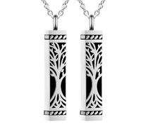 CAZSTYK 2 collane cremazione con pendente a forma urna | Elegante ciondolo con chiusura albero inciso, gioielli commemorativi in acciaio inossidabile, ricordi per la