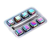 CAZSTYK 4/6/8Pcs pietra di raffreddamento riutilizzabile e pinze bevanda refrigeratore per liquore cocktail succhi di acciaio alimentare cubetti di ghiaccio pietra per bevande