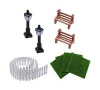 CAZSTYK Accessori da giardino in miniatura Strumenti Set di decorazioni per mobili Adatto per la decorazione di accessori natalizi Mobili in miniatura Decorazioni Lampione Strada Scopa Pittura