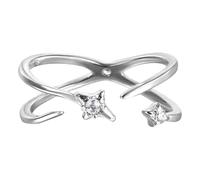 CAZSTYK Artistics Anelli a quattro punte Accento Stella Aperto Banda Rame Artigianato Zirconia Decorazione Personalizza Stili Anelli Zircone, One Size, come descritto, come descritto