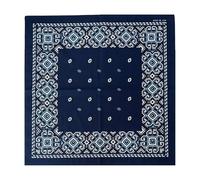 CAZSTYK Bandane quadrate dal design etnico morbido fazzoletto accessorio per capelli alla moda per l'uso quotidiano come fasce per capelli o sciarpe da collo copricapo alla moda, bianco e blu, Taglia