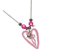 CAZSTYK Bella Farfalla Bowknot e Cuore Ciondolo Collana Elegante Acrilico Pezzo di Gioielli Alla Moda Il Suo Uso Quotidiano Regalo Dei Gioielli Delle, One Size, come descritto, come descritto