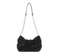 CAZSTYK Borsa a tracolla in pizzo alla moda con catena resistente all'usura borsa in PU per le donne casual quotidiano o ballo di fine anno evento pratico borsa a tracolla da donna in PU, Nero , One
