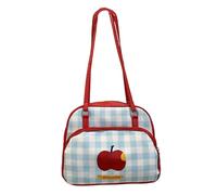 CAZSTYK Borsa a tracolla modificabile con motivo dolce in tessuto immunitario e impermeabile, con tracolla per lo studio e per aggiungere libri, Rosso