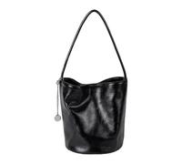 CAZSTYK Borsa a tracolla retrò in pelle PU elegante e pratica borsa a secchiello casual borsa da sera per donne alla moda, Nero