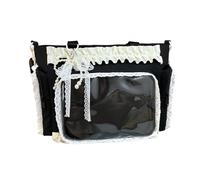 CAZSTYK Borsa a tracolla traslucida a tema anime con manico rinforzato borse a tracolla alla moda per gli appassionati di cultura Otaku borsa trasparente in PVC, Nero