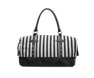 CAZSTYK Borsa compatta per brevi viaggi, palestra, visite, ampio spazio interno, borsa a tracolla casual, borsa a tracolla in tela per uso quotidiano, Nero