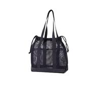 CAZSTYK Borsa con grande tasca interna, borsa da spiaggia da donna grande pieghevole in rete per piscina borse da viaggio a prova di sabbia casual spiaggia, Nero , L liner