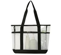 CAZSTYK Borsa da piscina in rete trasparente | Borsone da spiaggia con tasche esterne, pannelli del corpo facilmente visibili e manici lunghi sulle spalle