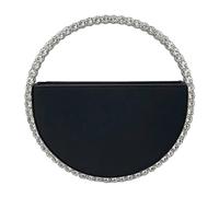 CAZSTYK Borsa da sera con borchie rotonde uniche con strass per feste di fine anno di nozze borsa morbida PU elegante borsa da donna borsa da donna di lusso, Nero , One Size