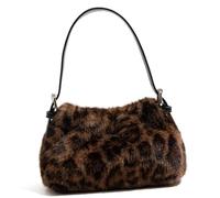 CAZSTYK Borsa leggera con manico superiore sfocato leopardo resistente all'usura, pratica borsa essenziale quotidiana per donne e ragazze leopardi pelosi pendolari