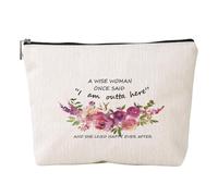 CAZSTYK Borsa per il trucco con lettere ispiratrici stampate per le donne in finto lino da viaggio borsa organizer regalo motivazionale, Ymhzb3301