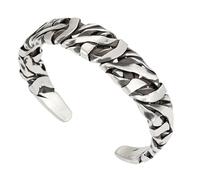 CAZSTYK Bracciale da uomo intrecciato retrò, regolabile, in rame, dal design ampio, realizzato a mano, con gioielli da braccio unisex, accessori da polso, fascia larga regolabile fatta a mano