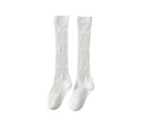 CAZSTYK Calzini per bambini da 3 a 8 anni con fiocco decorativo/cuore d'amore leggero lungo tubo calzature sotto il ginocchio in cotone per attività prescolare, Amore, XL