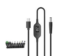 CAZSTYK Cavo Compatibile da Tipo C a DC5525 PD3.1 per Vari, K695 9 | Display digitale con tensioni regolabili per più dispositivi elettronici, 5 V 9 V 12 V 15 V 20 V 28 V