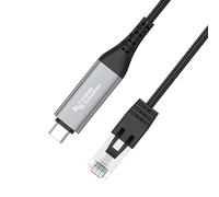 CAZSTYK cavo rete da tipo C a RJ45 riduce la latenza rete, 2m | Riduce la latenza rete per videoconferenze fluide e collaborazione online per un accesso veloce a Internet