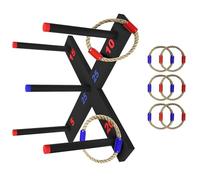 CAZSTYK Cerchio in legno lancio gioco tutti epoche 6 cerchi a doppia sfera 4 difficoltà di divertimento permanente forte piano trasportabile borsa di immagazzinaggio regalo di famiglia tutte le epoche