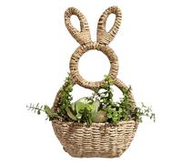 CAZSTYK Cestino Pasquale con Coniglietti Vimini, Tasca da Appendere alla Parete Intrecciata a Mano, Regalo Pasqua, Decorazioni per la casa Primaverili