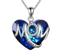 CAZSTYK Collana con ciondolo a forma di cuore, in lega, catena regolabile per una comoda collana con ciondolo a forma di cuore, Blue, come descritto, come descritto