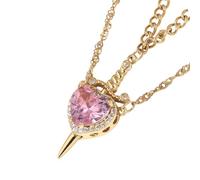 CAZSTYK Collana con cuore d ' amore con disegni spade, perfetta per le coppie Collana regolabile con catena da collo per, anniversario, anniversario