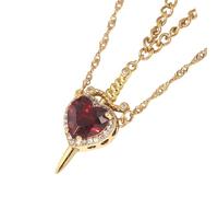 CAZSTYK Collana con cuore d ' amore con disegni spade, perfetta per le coppie Collana regolabile con catena da collo per, anniversario, anniversario