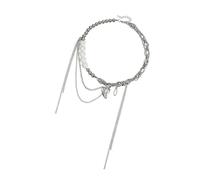 CAZSTYK Collana impiombata a forma cuore alla, ideale per impilare gioielli, regalo perfetto per amiche, sorelle e amori, catena con clavicola in lega
