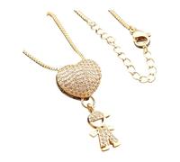 CAZSTYK Collana in rame color oro con ciondolo a forma cuore d ' amore per ragazzo e ragazza, da indossare ogni giorno in modo significativo