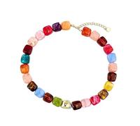 CAZSTYK Collana in resina da donna, da indossare, IrregularSquare