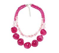 CAZSTYK Collana moderna a strati acrilici adatta a tutti, Rose Red